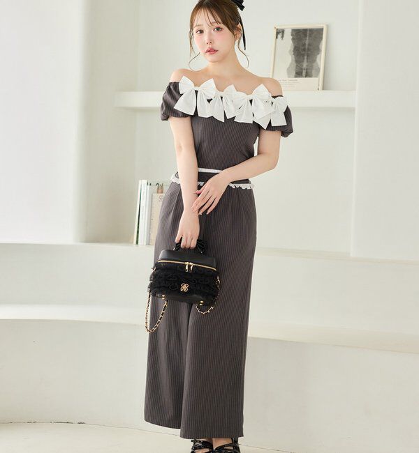  「【Black Ribbon Collection】ウエストフリルスラックス」|その他|