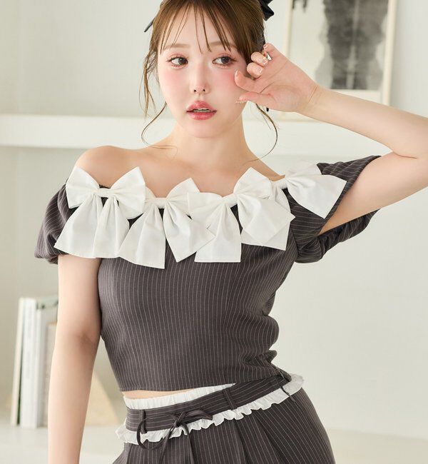  「【Black Ribbon Collection】ウエストフリルスラックス」|その他|