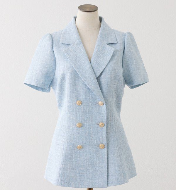  「【セットアップ可能】レースアップ半袖ジャケット／SMサイズ」|ダウンベスト・ベスト|