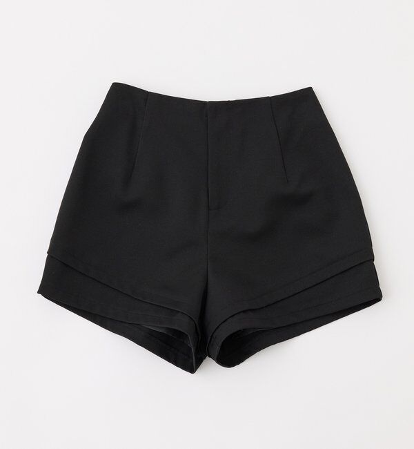  「レイヤード風カットショーパン」|その他|ブラック