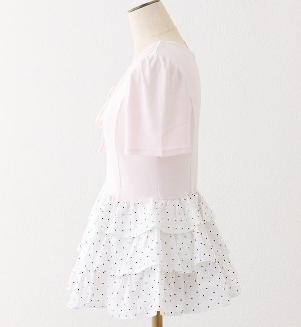  「リボン付き裾フリルトップス」|プルオーバー|