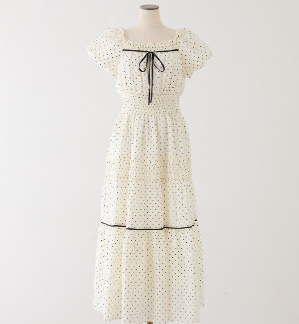  「ウエストシャーリングロングワンピース」|ワンピース|