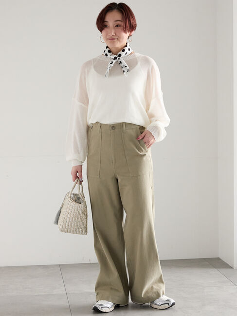 Te chichi「【WEB限定カラーあり】ペーパータッチヤーン2wayメッシュニット」|ニット・セーター|