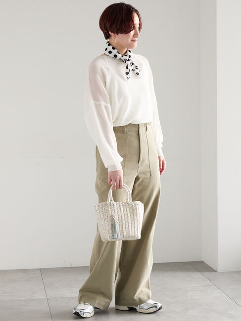 Te chichi「【WEB限定カラーあり】ペーパータッチヤーン2wayメッシュニット」|ニット・セーター|