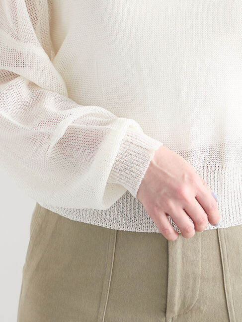 Te chichi「【WEB限定カラーあり】ペーパータッチヤーン2wayメッシュニット」|ニット・セーター|