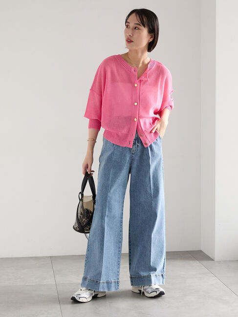 Te chichi「【WEB限定カラーあり】ペーパータッチヤーン2wayメッシュニット」|ニット・セーター|