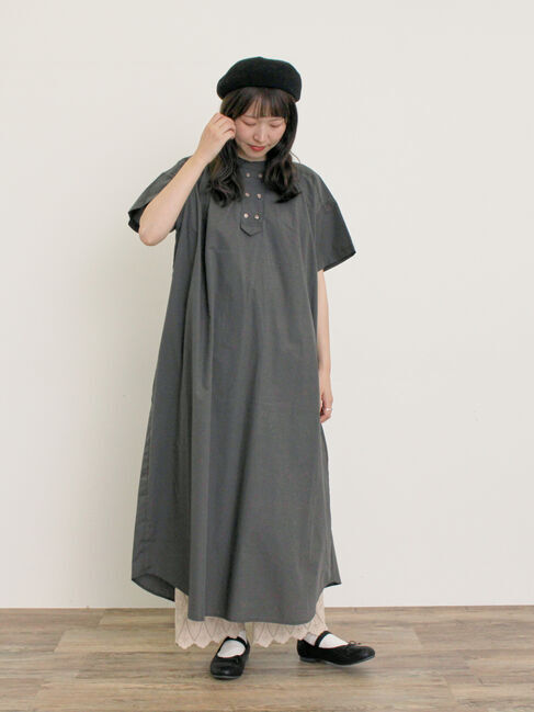 Samansa Mos2「◎【S/Mサイズ】ダブルボタンワンピース」|ワンピース|チャコールグレー