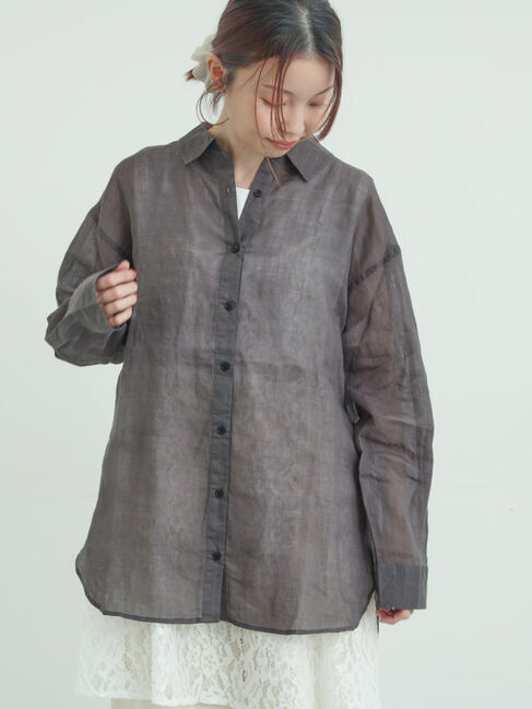 Samansa Mos2「シアーリネンシャツ」|シャツ・ブラウス|