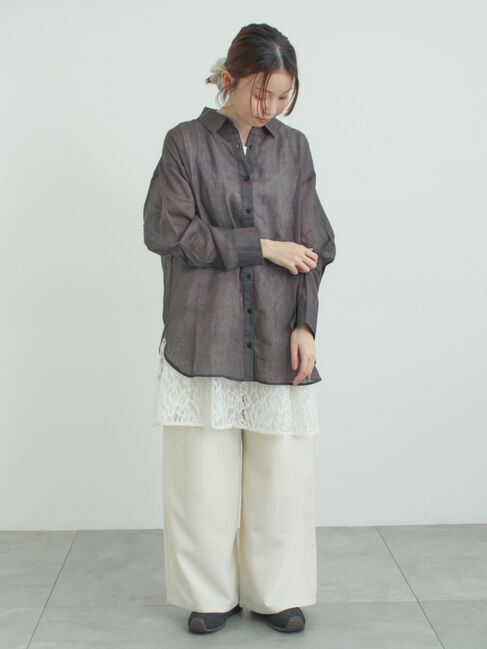 Samansa Mos2「シアーリネンシャツ」|シャツ・ブラウス|