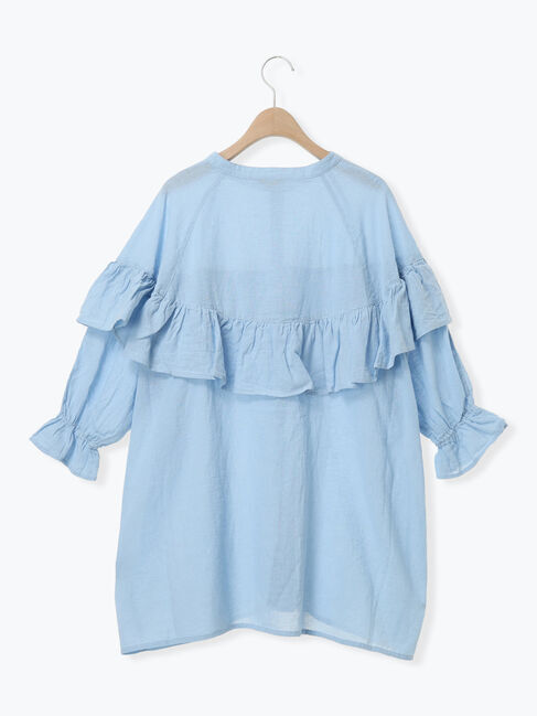 Samansa Mos2「切替フリルチュニック」|シャツ・ブラウス|