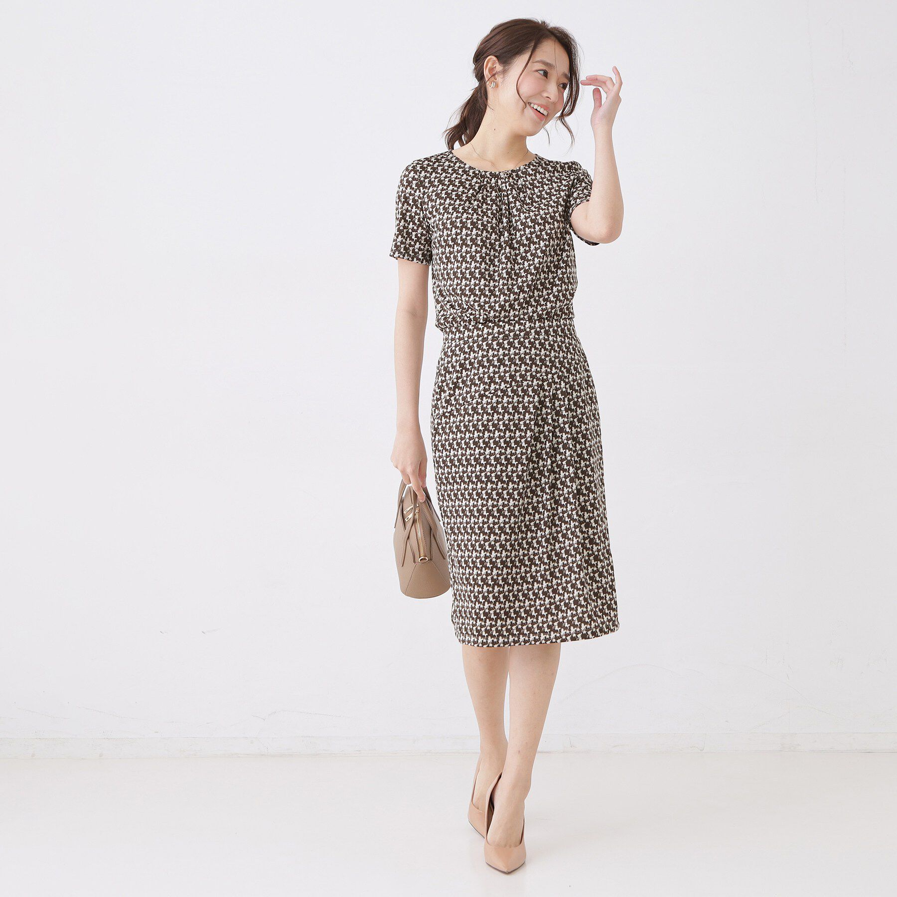 COUP DE CHANCE「【手洗い可／日本製／セットアップ可】幾何柄タイトスカート」|スカート|