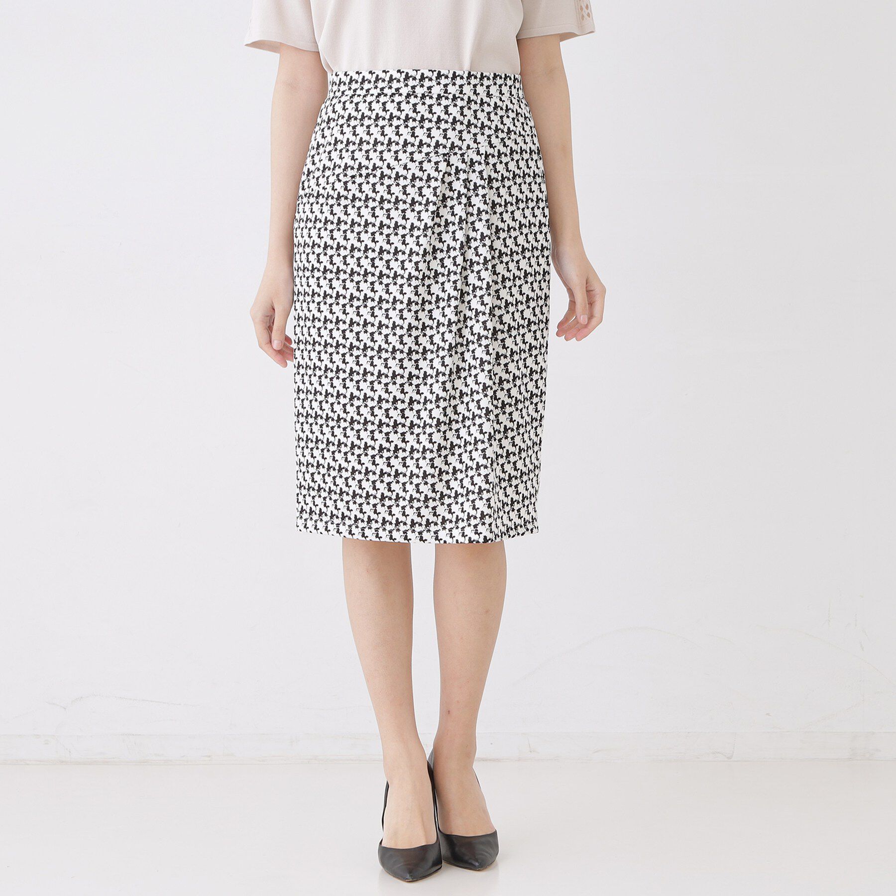 COUP DE CHANCE「【手洗い可／日本製／セットアップ可】幾何柄タイトスカート」|スカート|