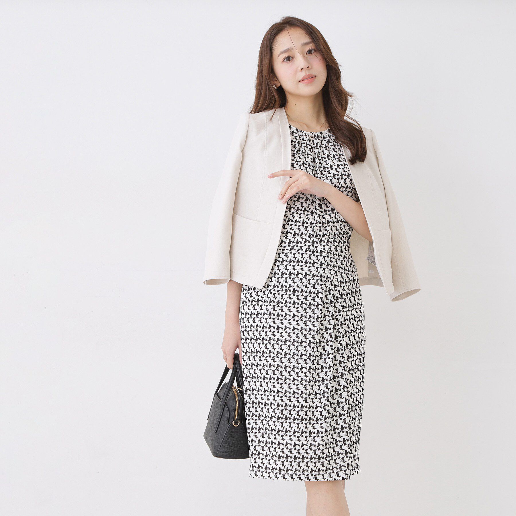 COUP DE CHANCE「【手洗い可／日本製／セットアップ可】幾何柄タイトスカート」|スカート|