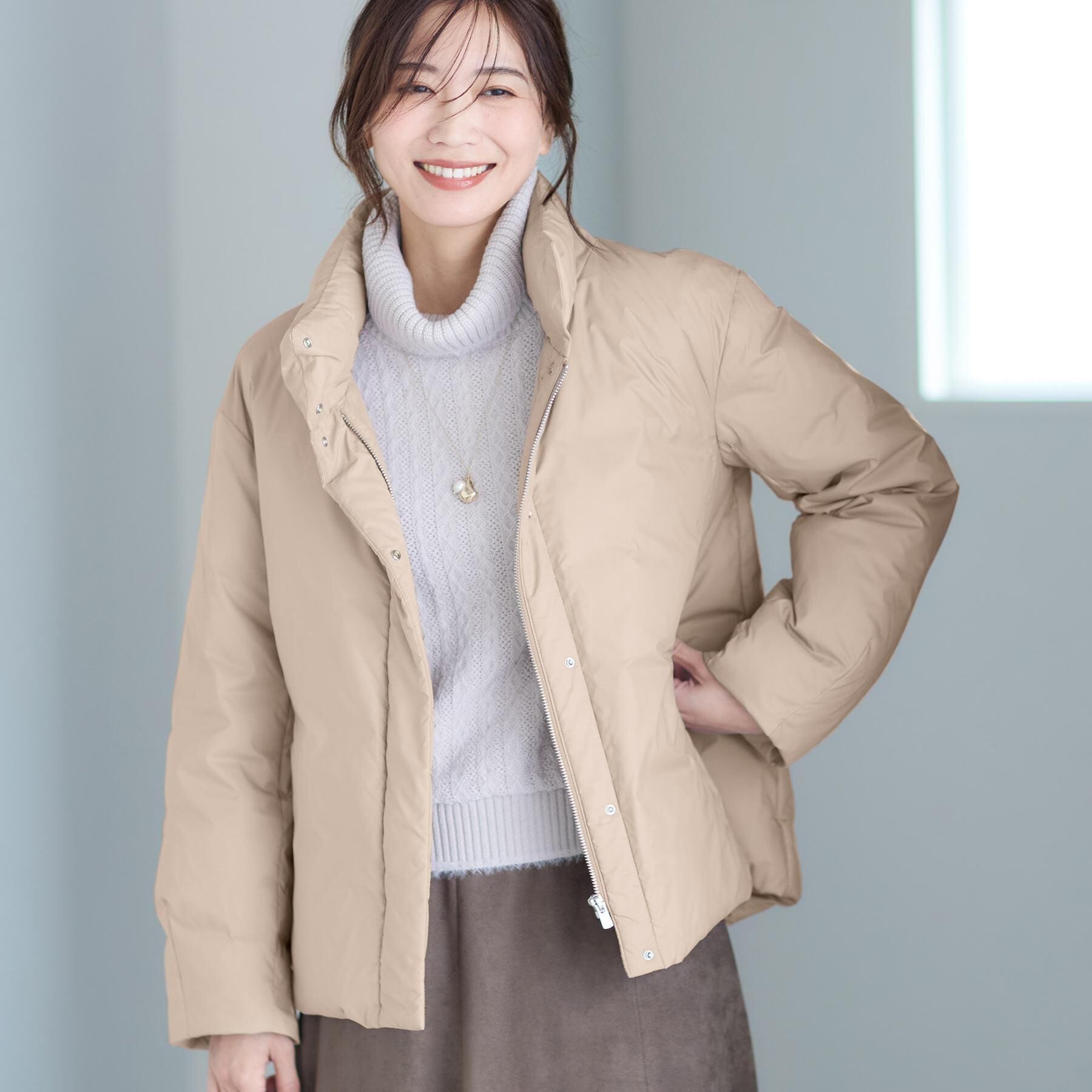 Reflect「【すっきりシルエット】ショート丈ダウンコート」|ダウン|ピンクベージュ(05