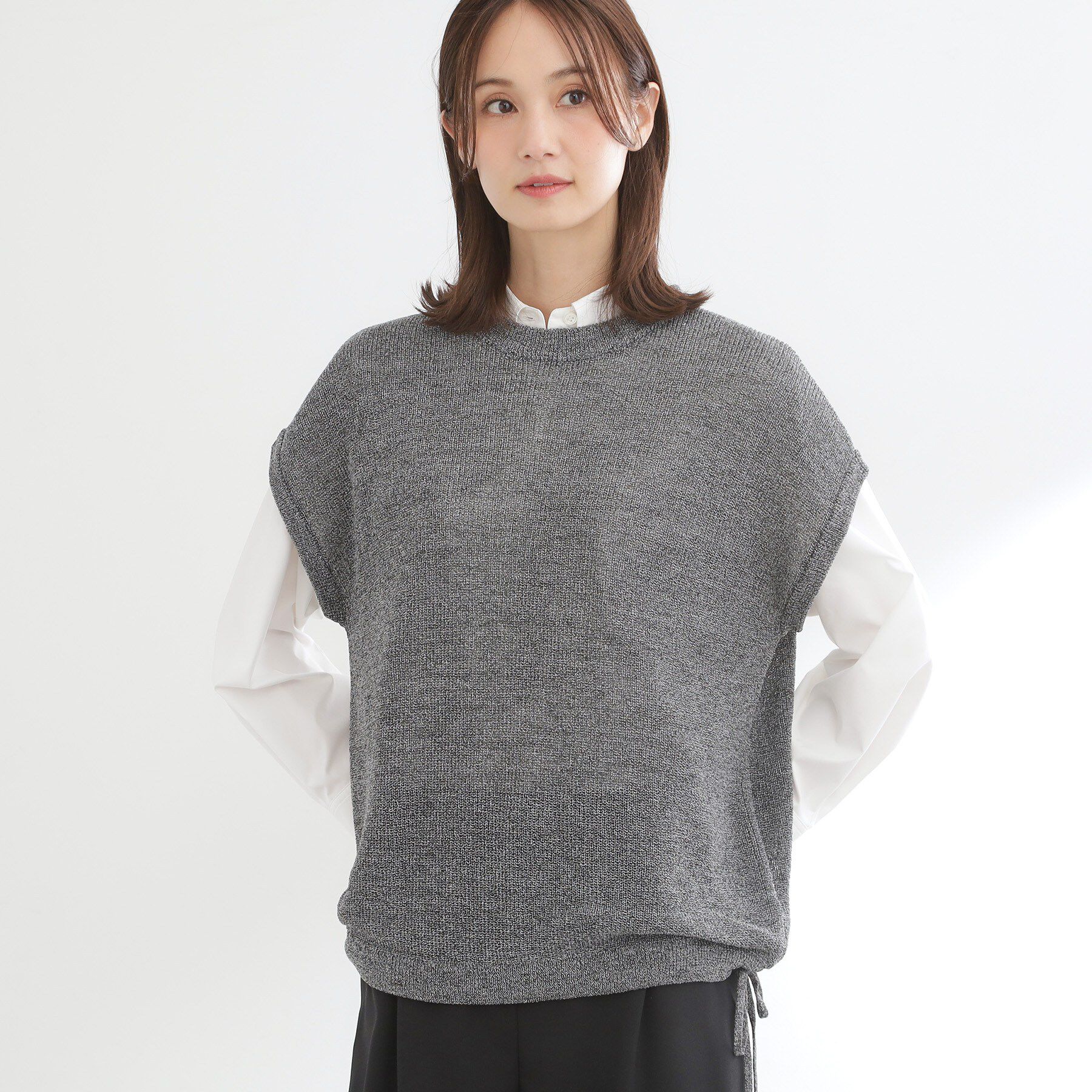 Reflect「【レイヤードにおすすめ◎】畦編みフレンチスリーブトップス」|ニット・セーター|