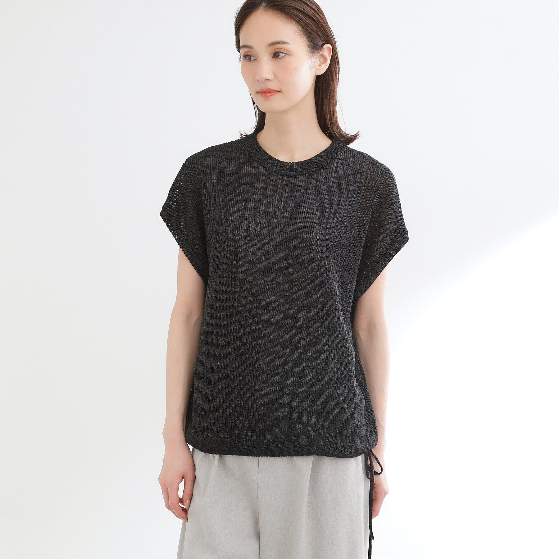 Reflect「【レイヤードにおすすめ◎】畦編みフレンチスリーブトップス」|ニット・セーター|