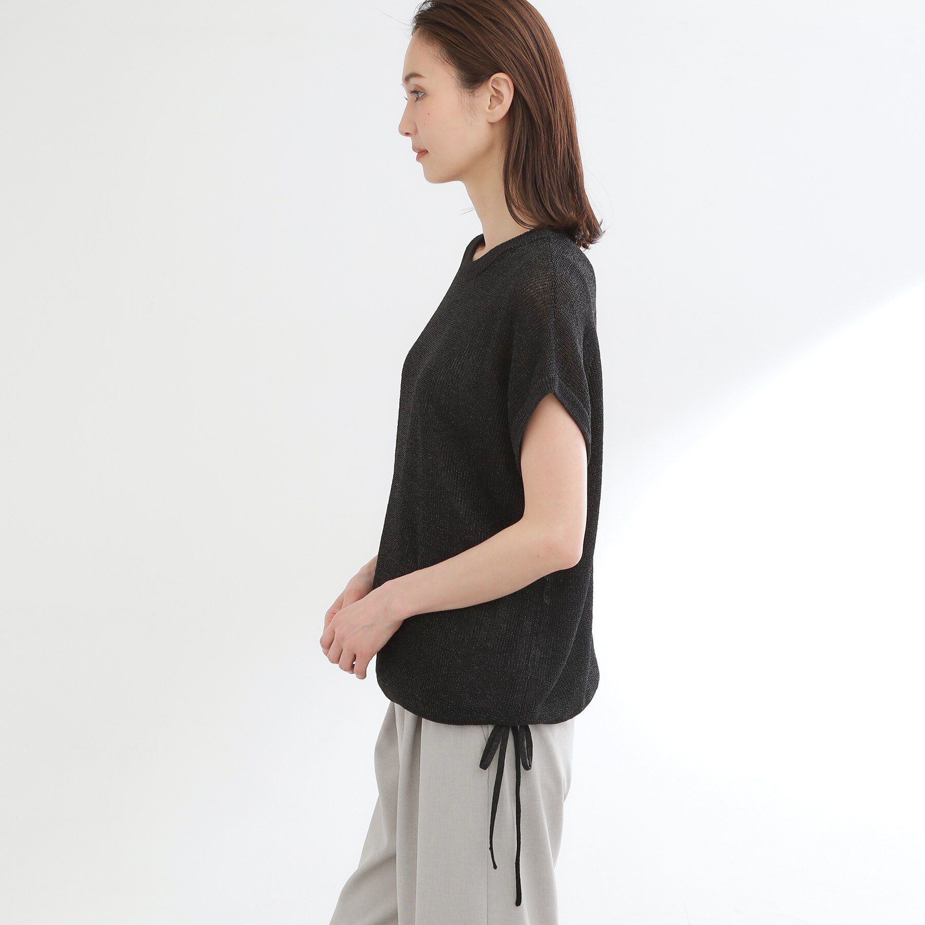 Reflect「【レイヤードにおすすめ◎】畦編みフレンチスリーブトップス」|ニット・セーター|