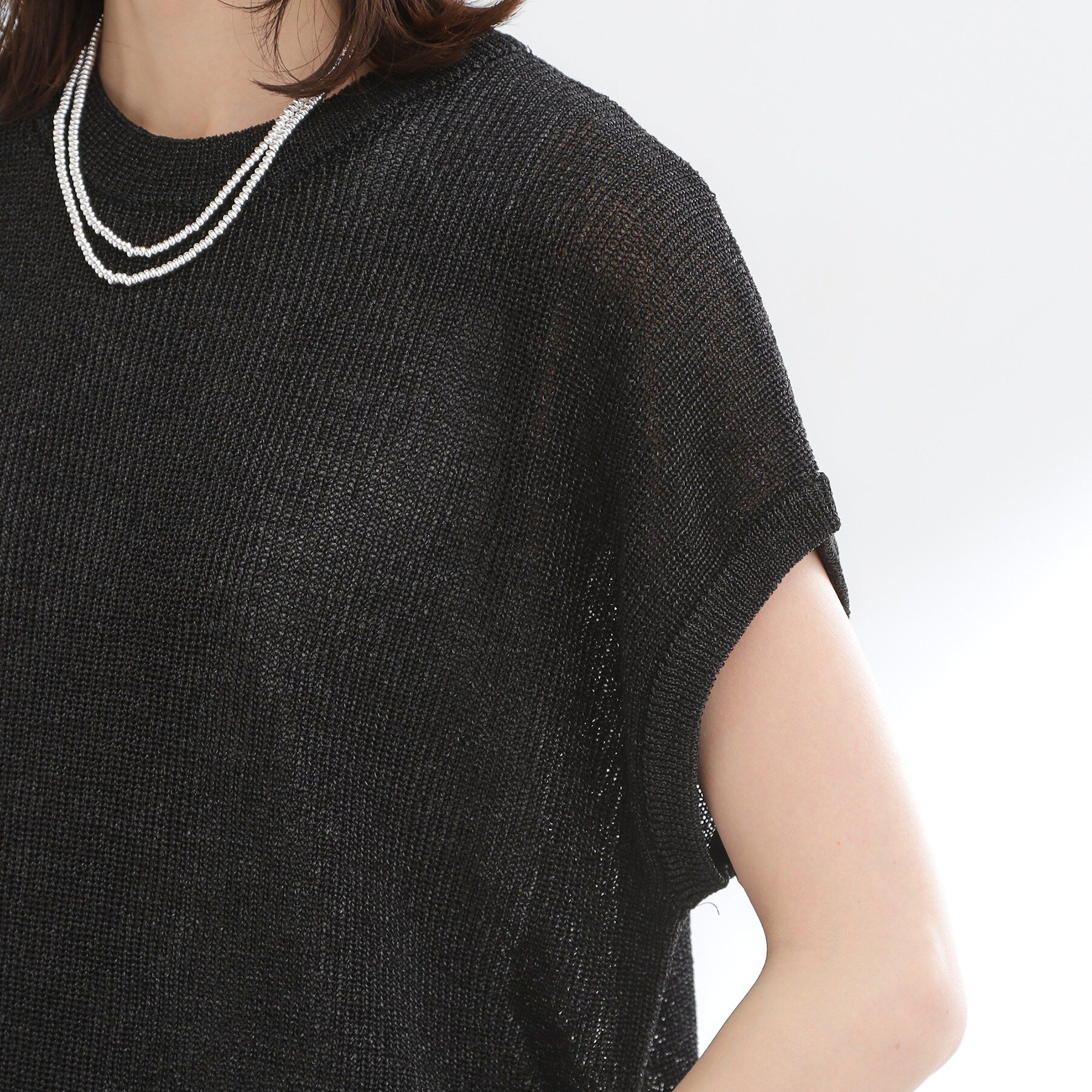 Reflect「【レイヤードにおすすめ◎】畦編みフレンチスリーブトップス」|ニット・セーター|