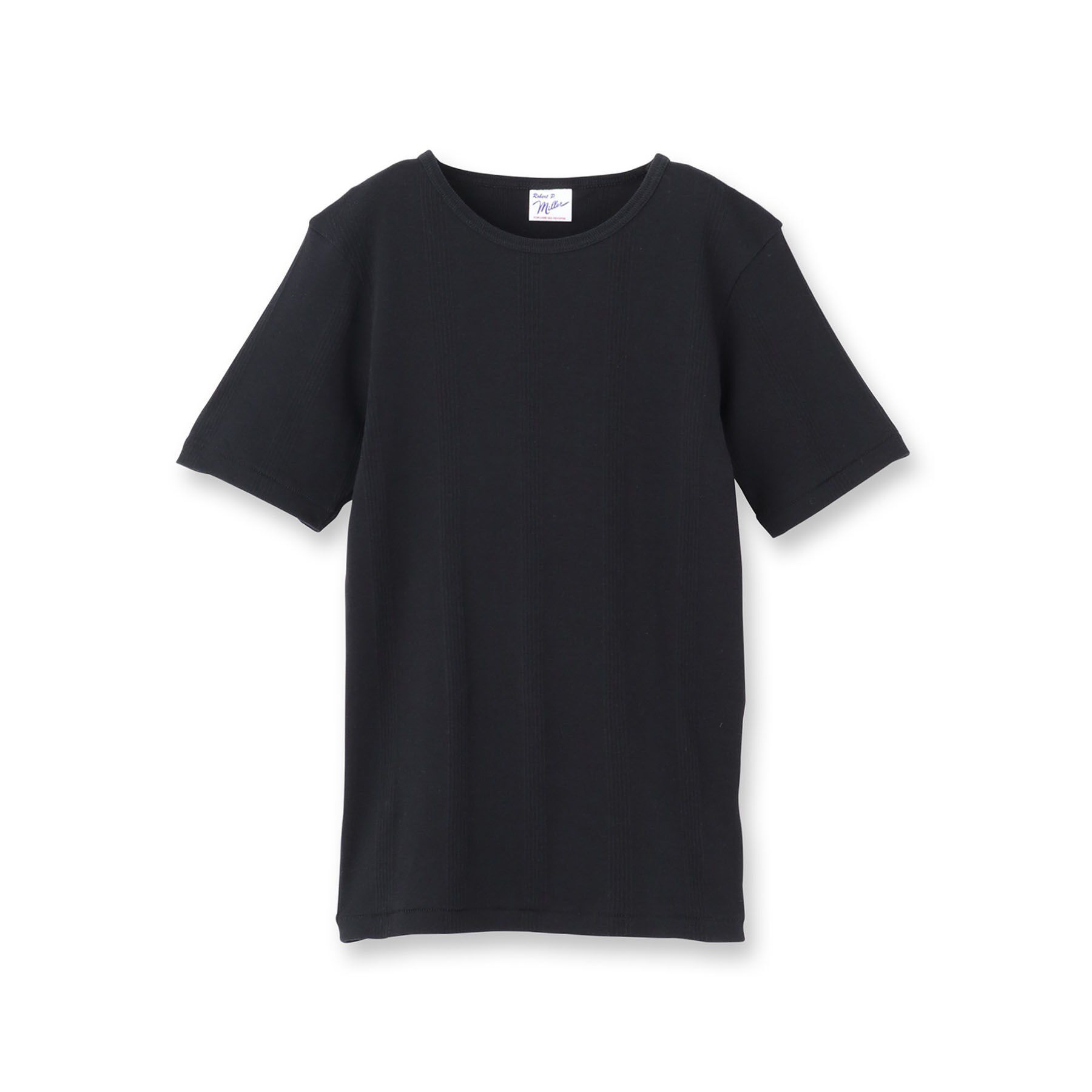 DRESSTERIOR「Robert．P．Miller（ロベルト・ピー・ミラー）パネルリブクルーネックTシャツ」|Tシャツ・カットソー|ブラック(019)