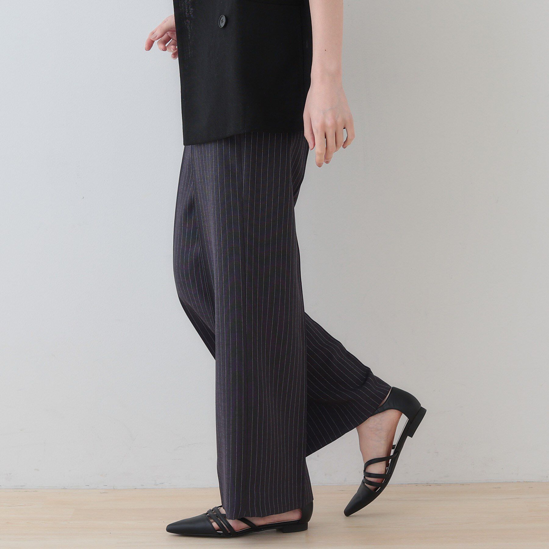 INDIVI「【こなれSETUP】リネンライクワイドパンツ」|その他|