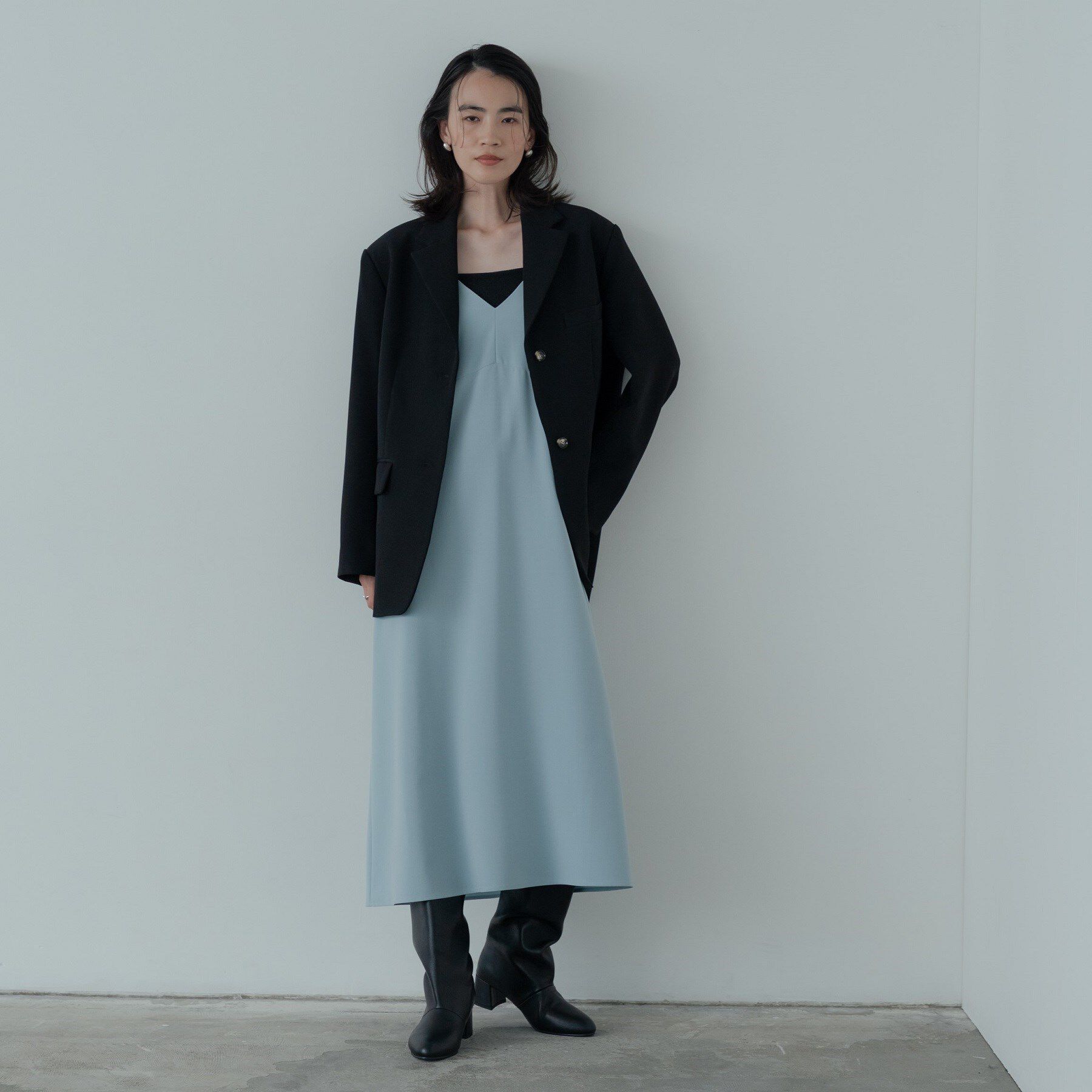 GALLEST「タイトフレアキャミドレス」|ワンピース|サックスブルー(09