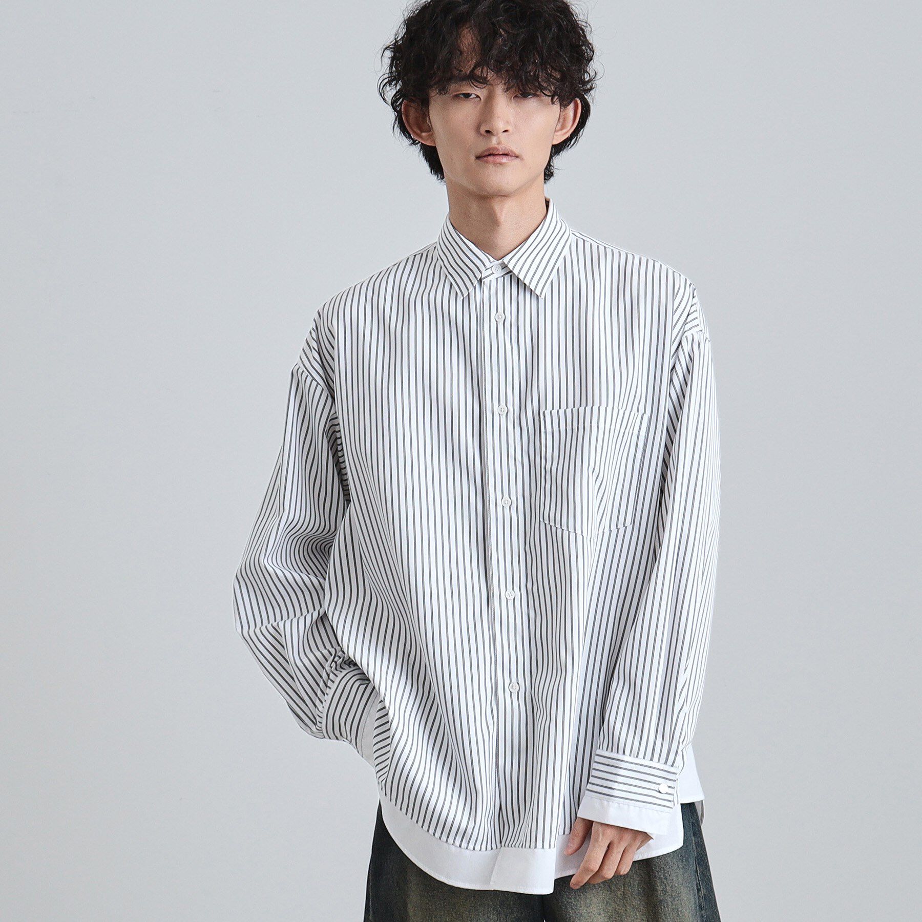 tk.TAKEO KIKUCHI「レイヤードストライプシャツ」|シャツ・ブラウス|