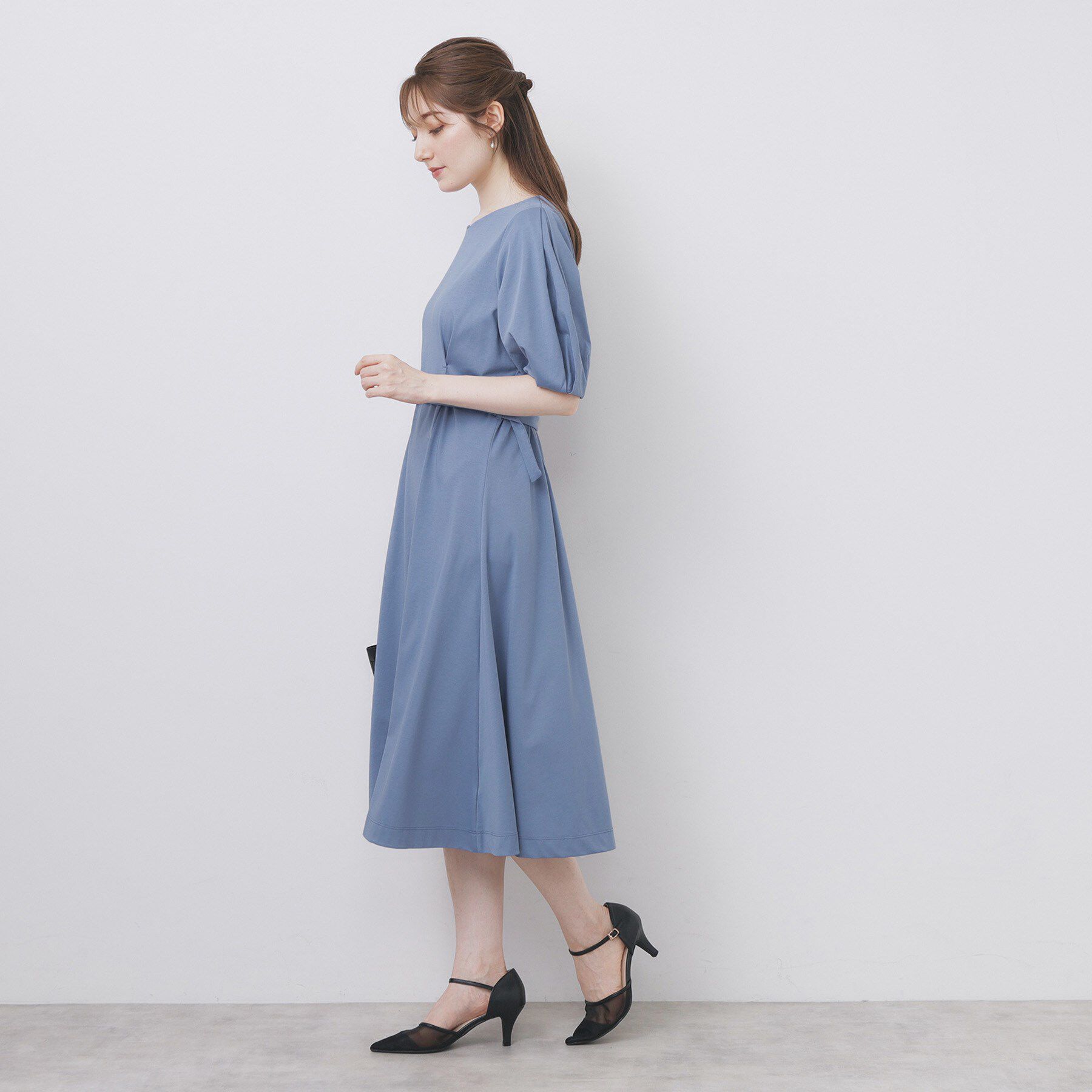 index「ハートネックパフワンピース【洗濯機洗い可/UVケア/接触冷感】」|ワンピース|