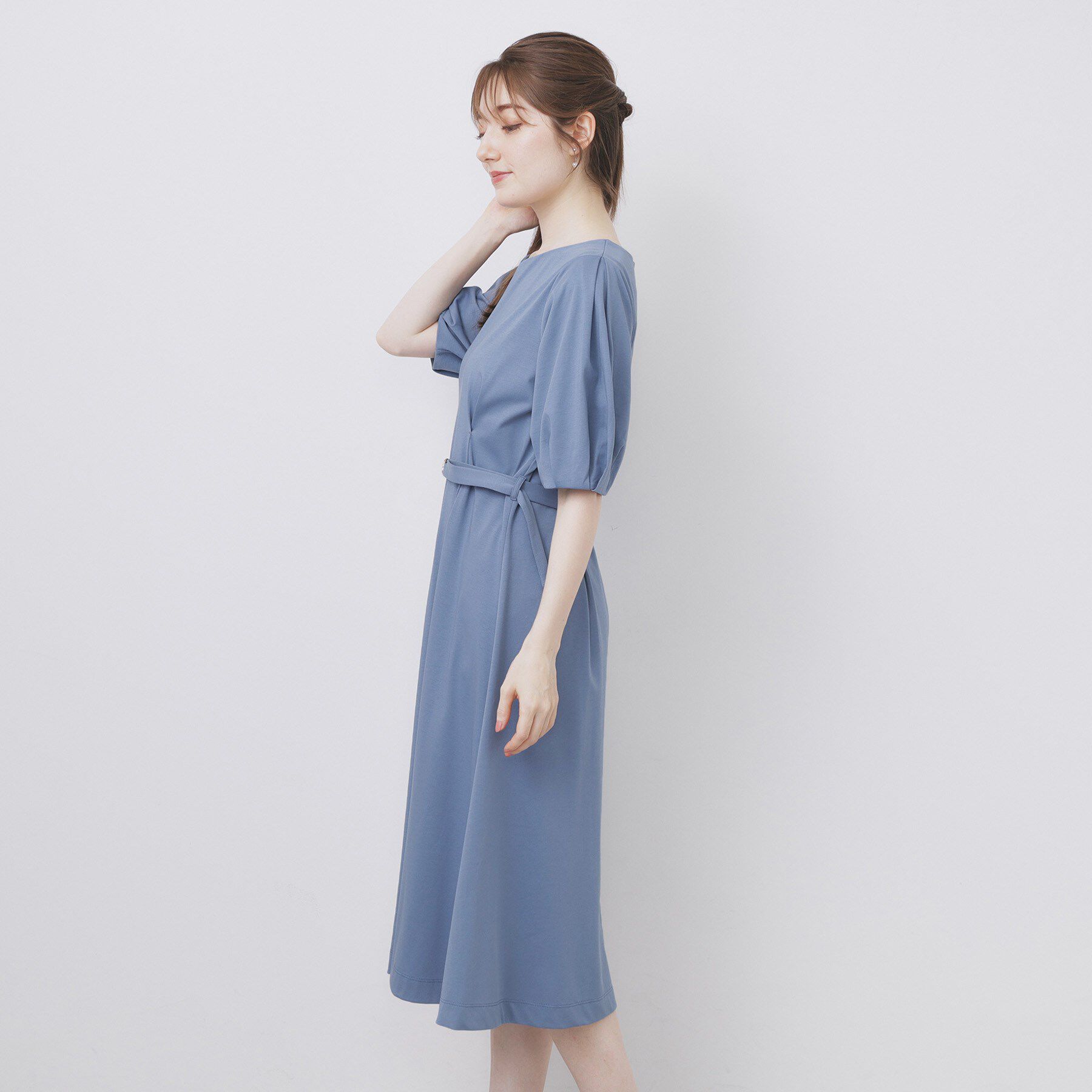 index「ハートネックパフワンピース【洗濯機洗い可/UVケア/接触冷感】」|ワンピース|