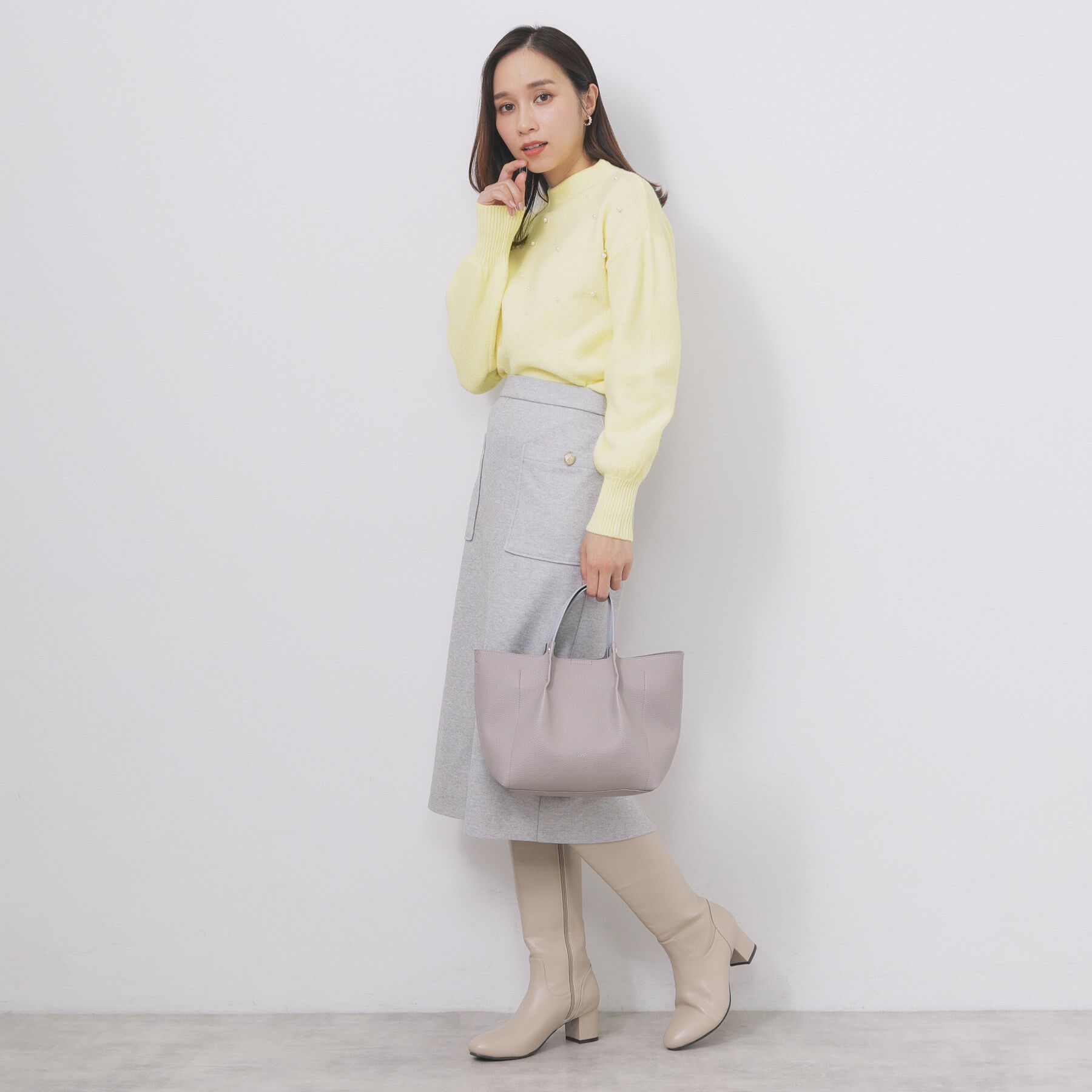 index「フェイクパールふわふわニット【洗濯機OK】」|ニット・セーター|