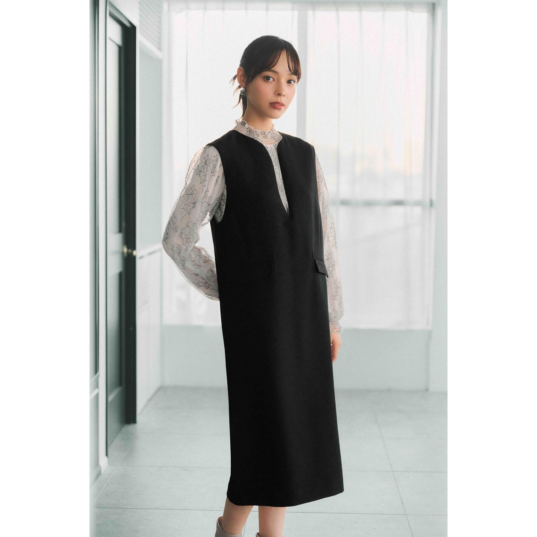 index「キーネックジャンスカ【洗濯機OK/防シワ/イージーアイロン】」|ワンピース|