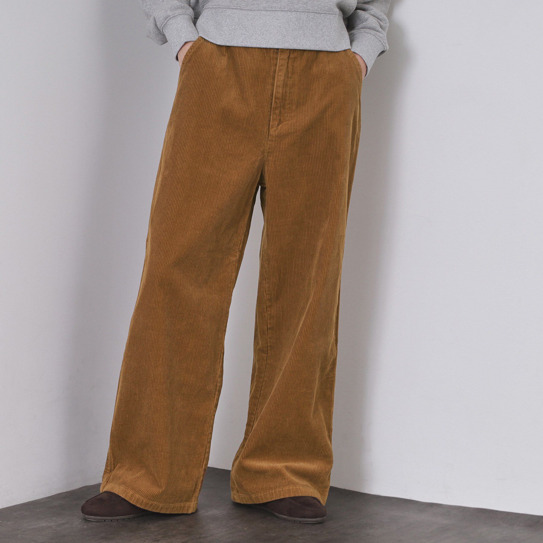 OPAQUE.CLIP「コーデュロイワイドパンツ【洗濯機OK】」|その他|キャメルブラウン(0