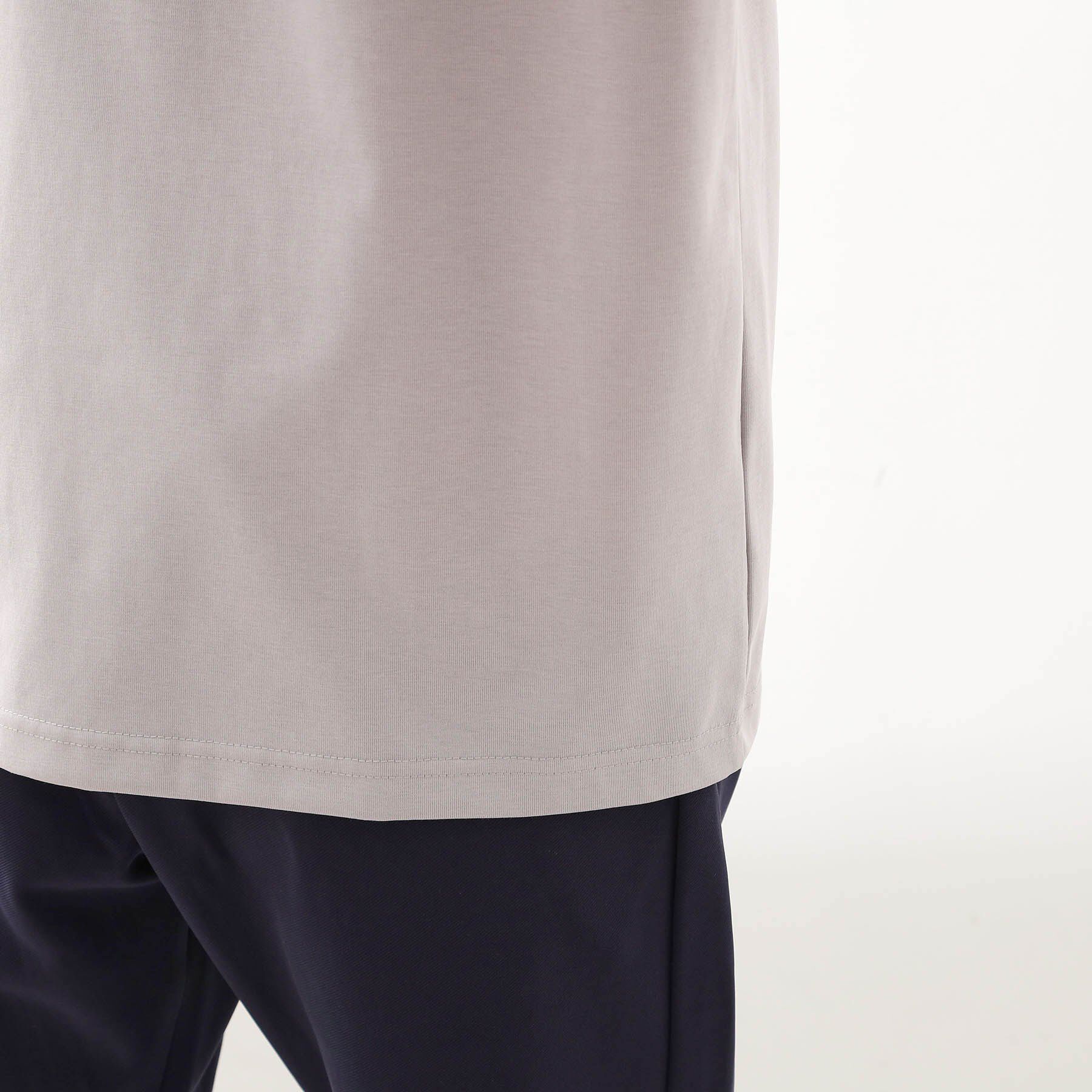 THE SHOP TK「モックネックプレーティング半袖Tシャツ 【接触冷感/洗濯機OK】」|Tシャツ・カットソー|