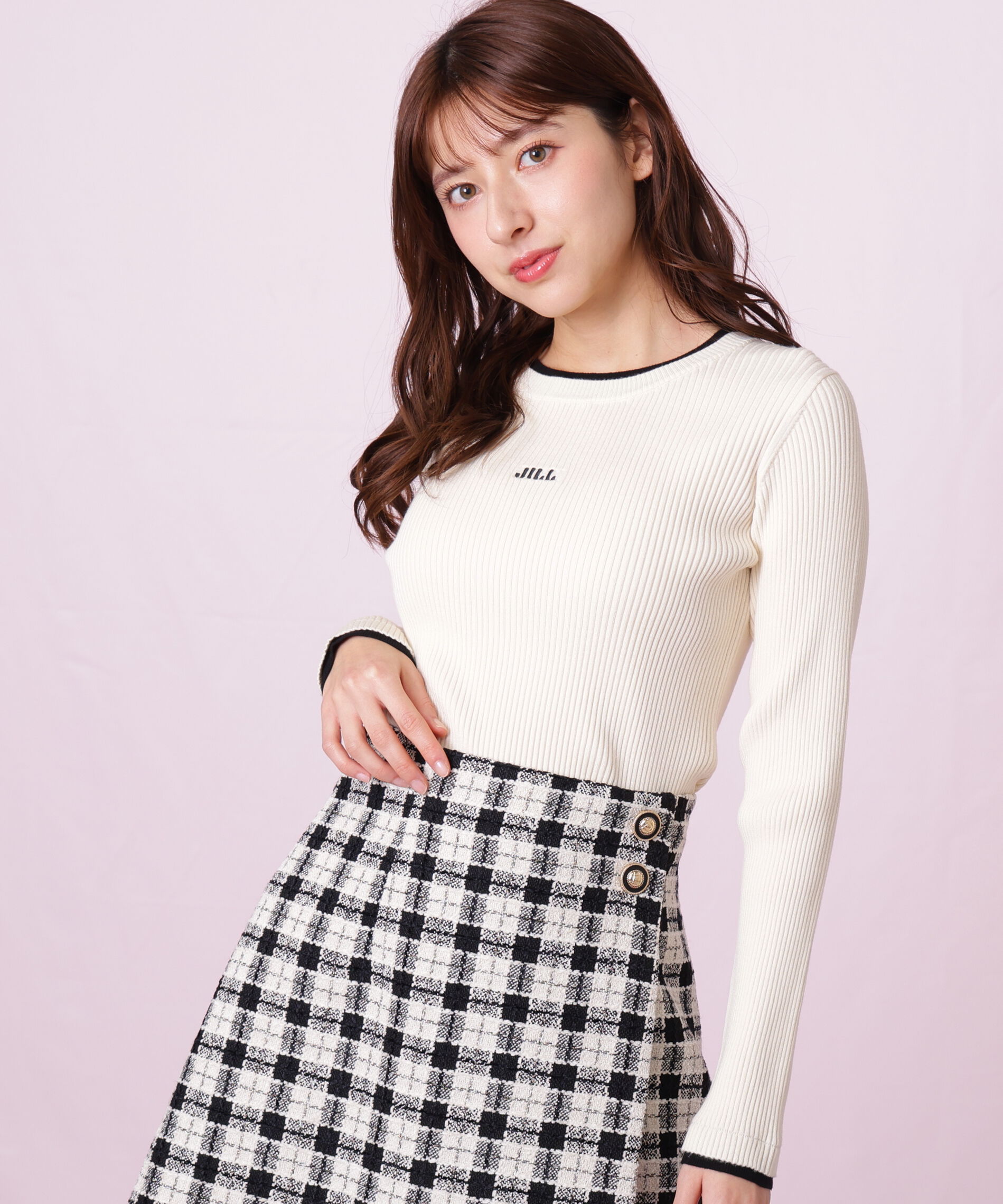  「配色リブニット」|ニット・セーター|