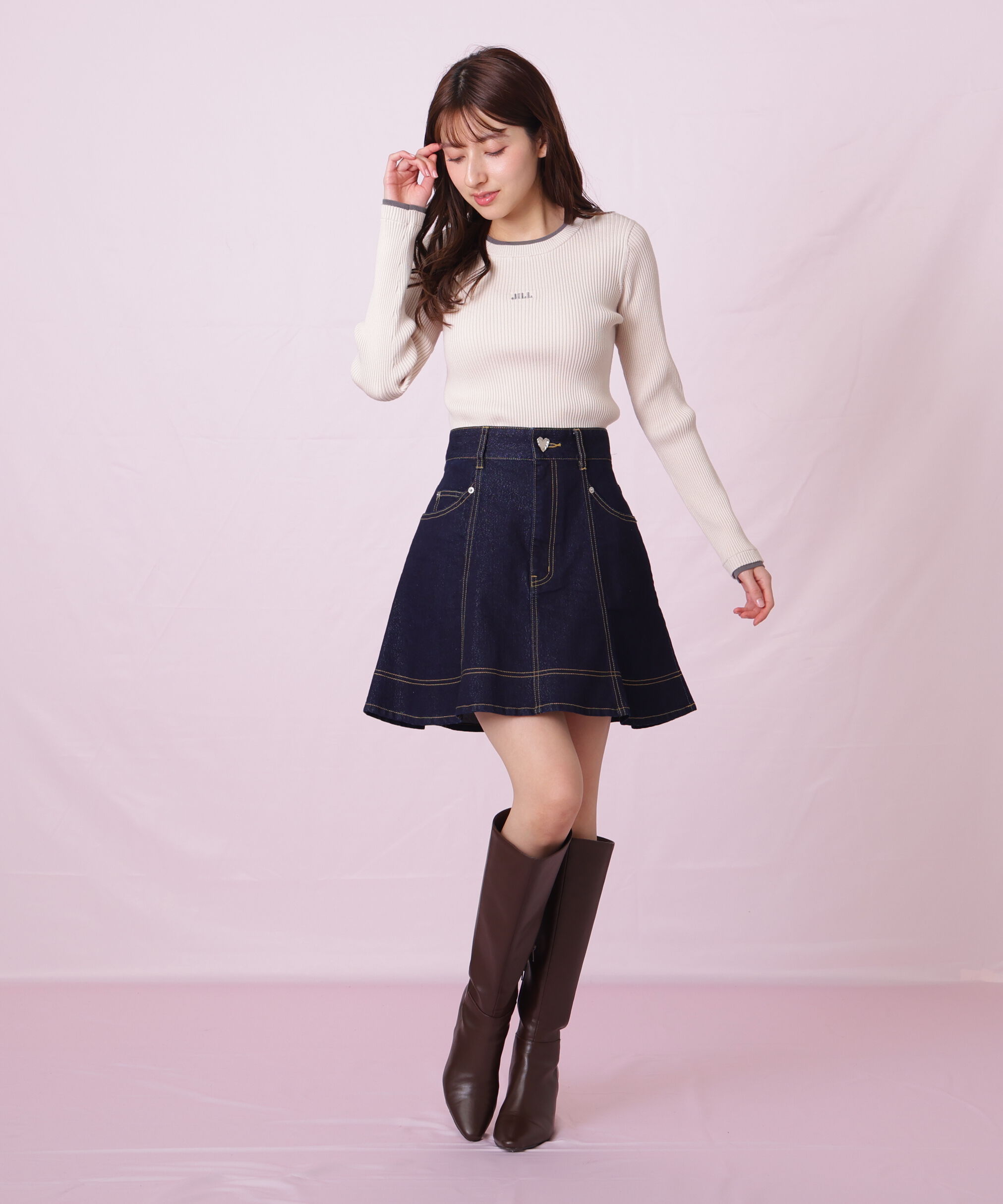  「配色リブニット」|ニット・セーター|