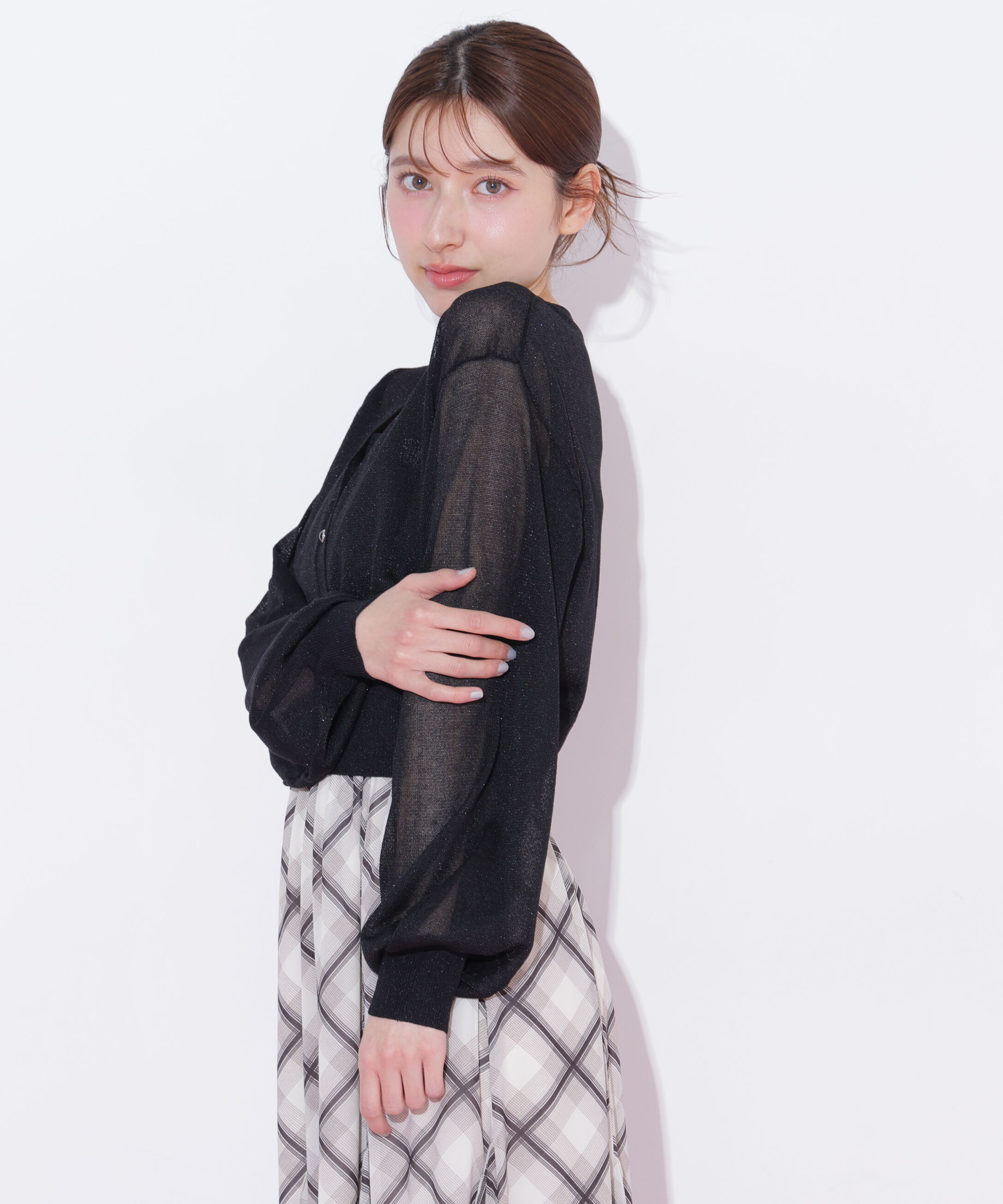  「シャイニーシアーカーディガン」|ニット・セーター|