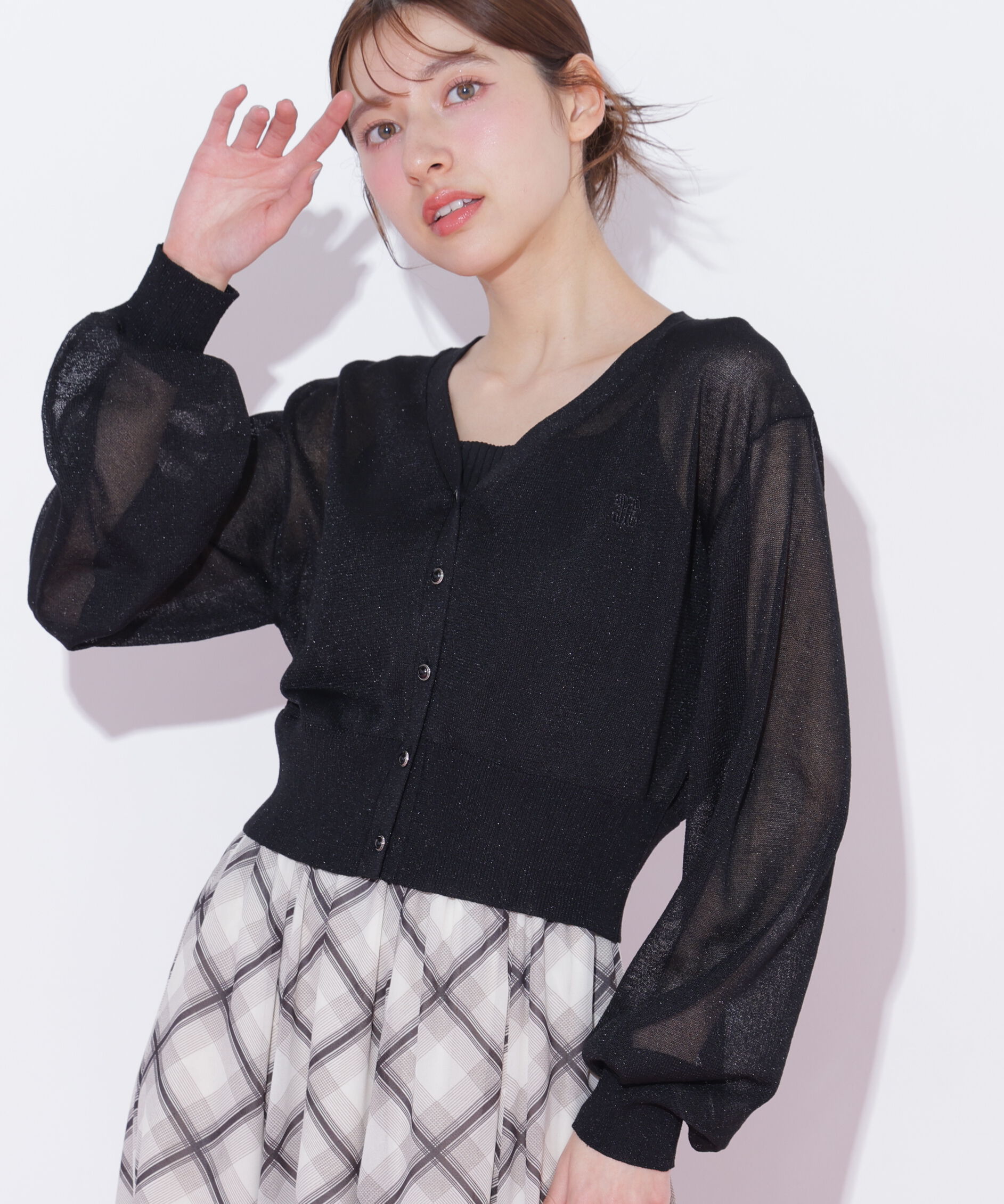  「シャイニーシアーカーディガン」|ニット・セーター|