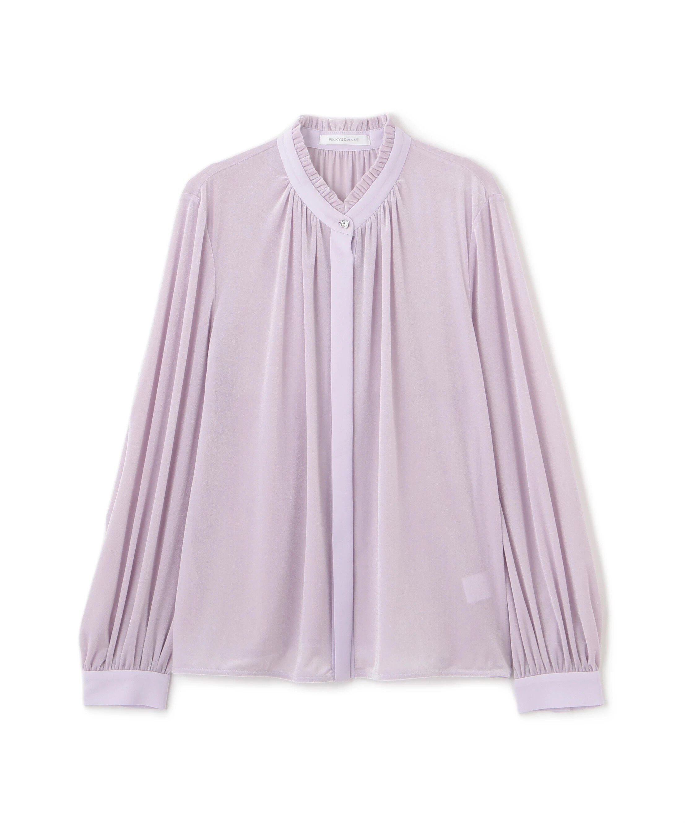  「◆ベルベットコンビギャザーブラウス」|シャツ・ブラウス|