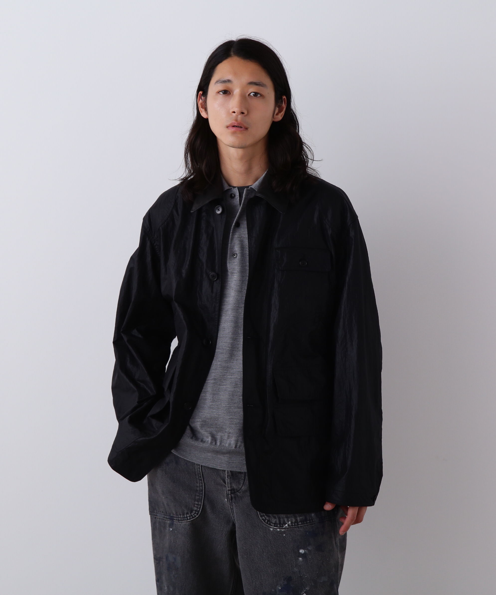 YLEVE 「YLEVE / NYLON HUNTING BLOUSON」|ブルゾン・スタジャン|ブラック