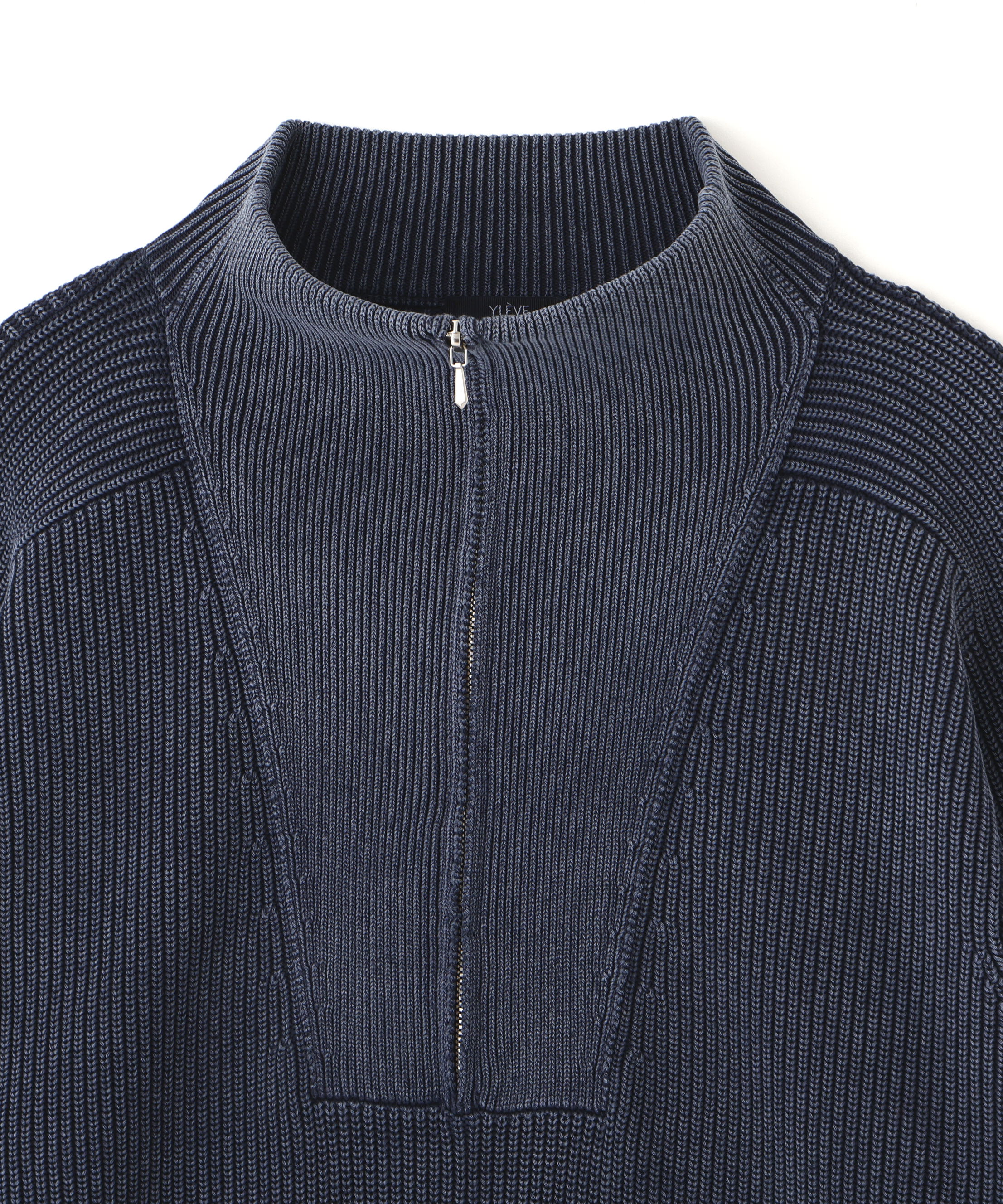 YLEVE 「YLEVE / FADED STONEWASH KNIT ZIP PULLOVER」|ニット・セーター|