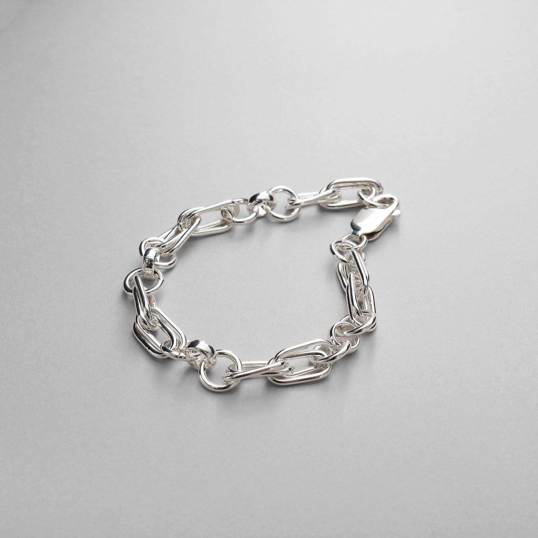 COCOSHNIK ONKITSCH「シルバー ミックスチェーン ダブルリンクブレスレット」|ブレスレット・バングル|