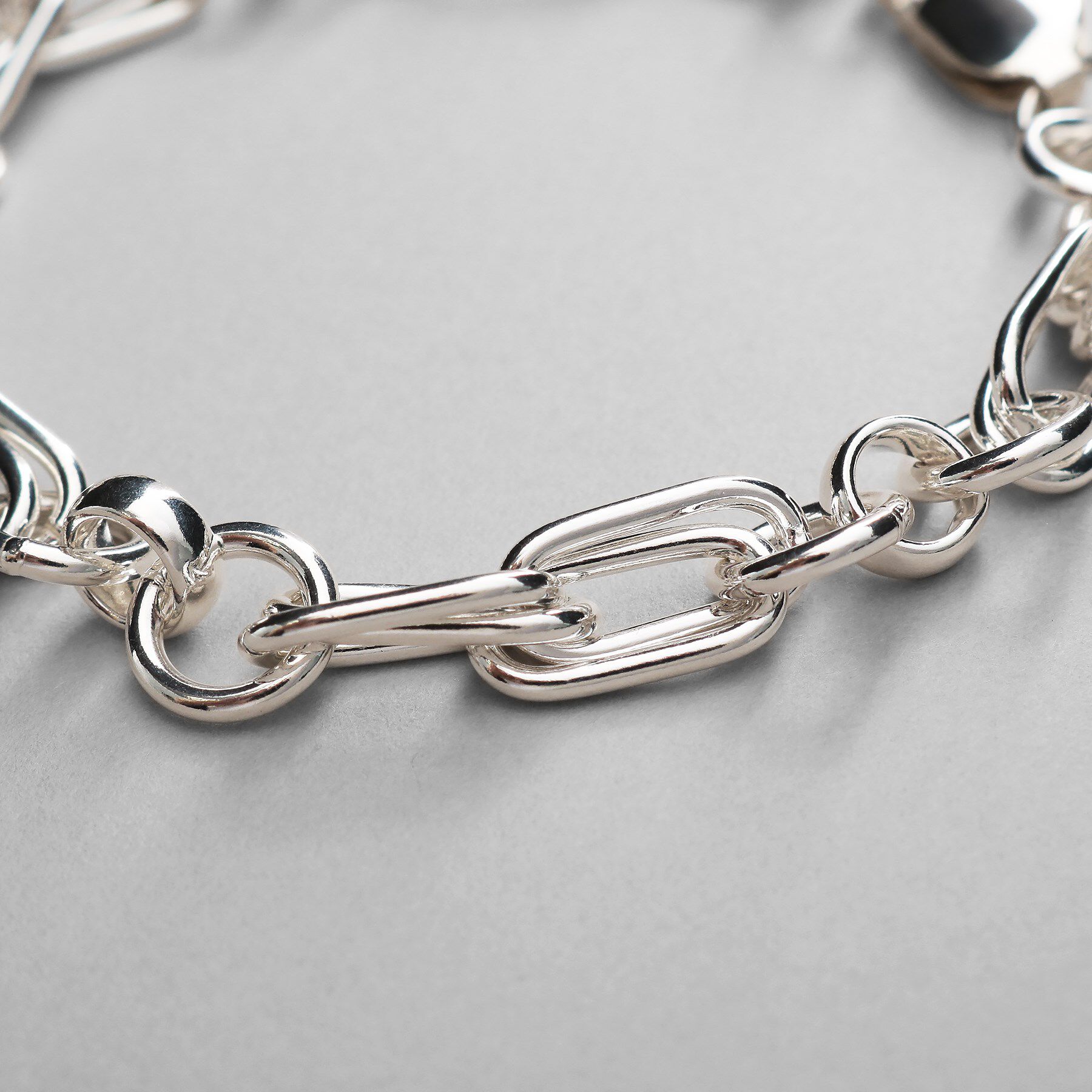 COCOSHNIK ONKITSCH「シルバー ミックスチェーン ダブルリンクブレスレット」|ブレスレット・バングル|