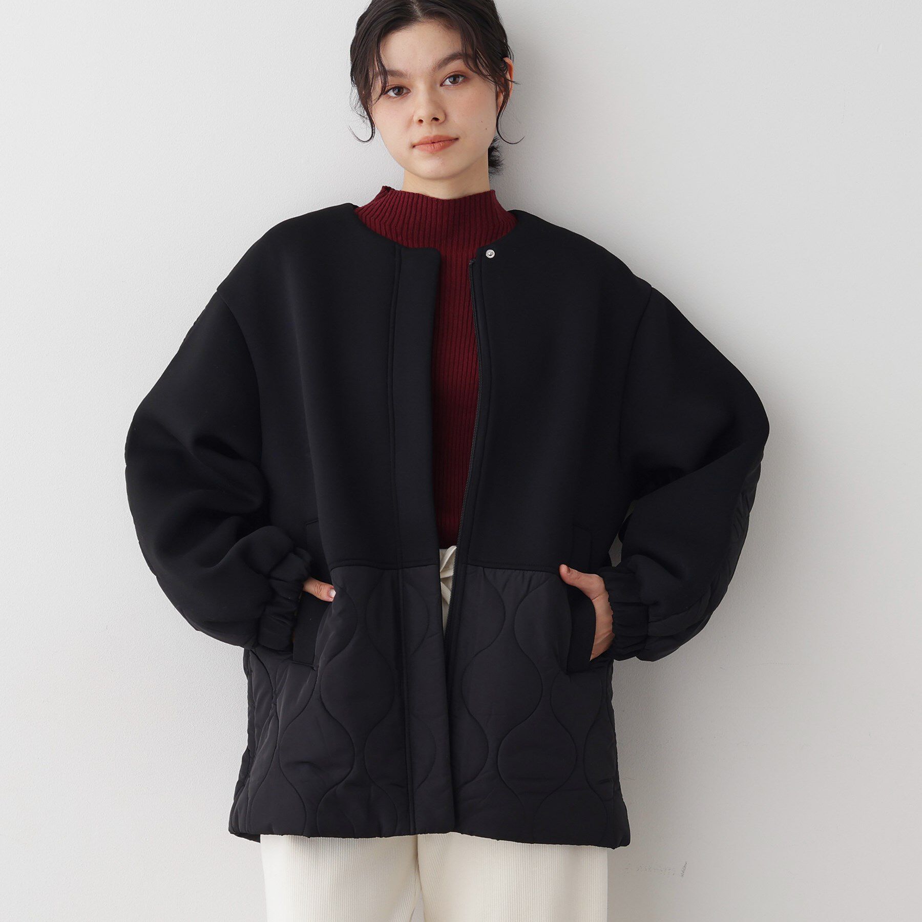 Dessin「【洗える】ダンボールコンビノーカラーコート」|ノーカラーコート|