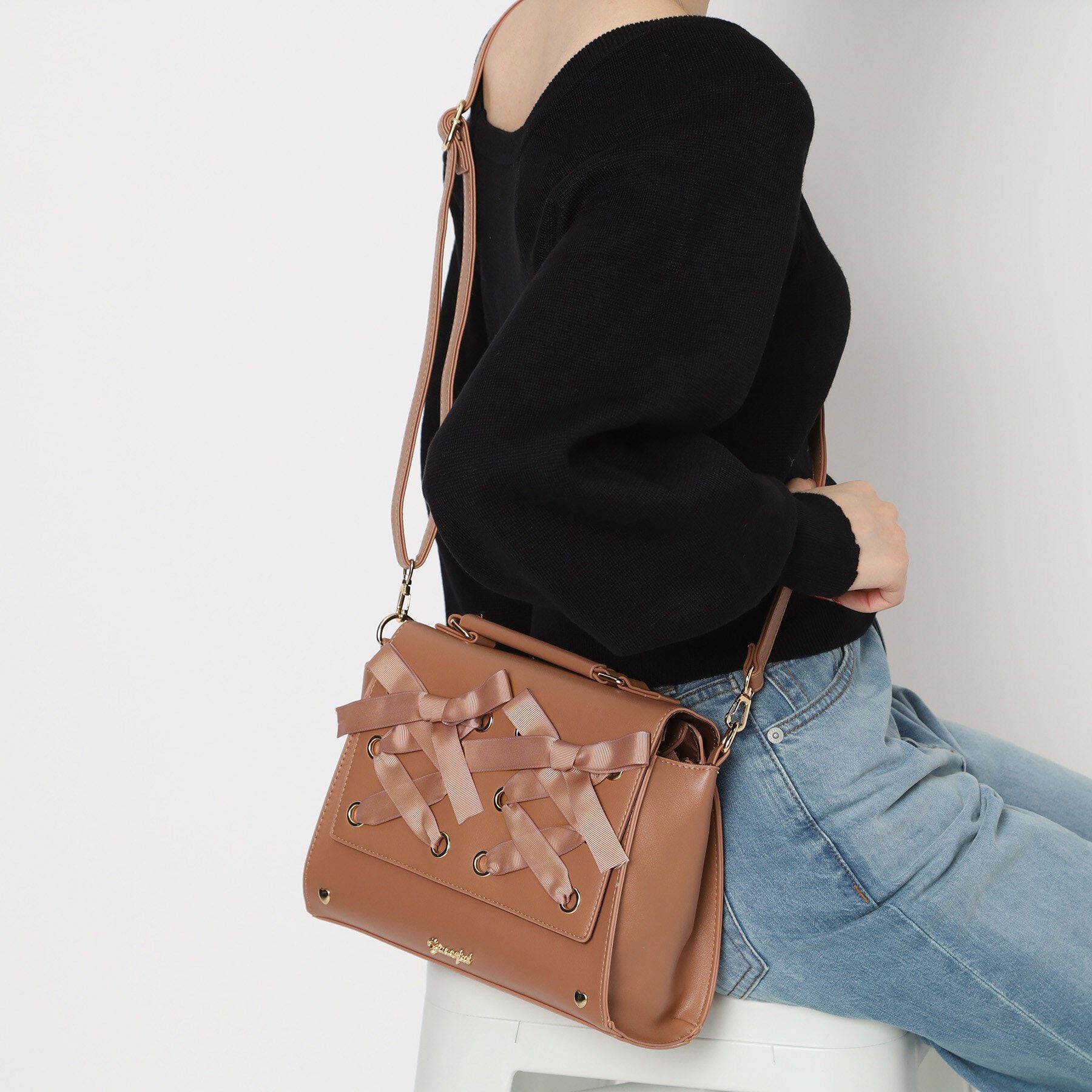 Ober Tashe「あみあげリボン3WAYサッチェルリュック」|リュック|