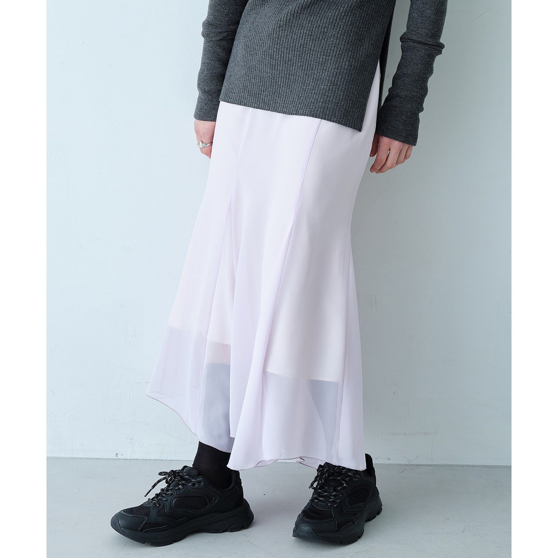 CODE A「sheer fit skirt」|スカート|ラベンダー(080)