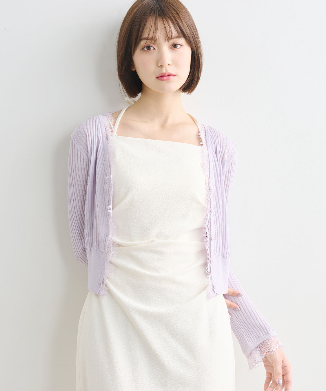 COCO DEAL「シアーリブレースカーディガン」|カーディガン|