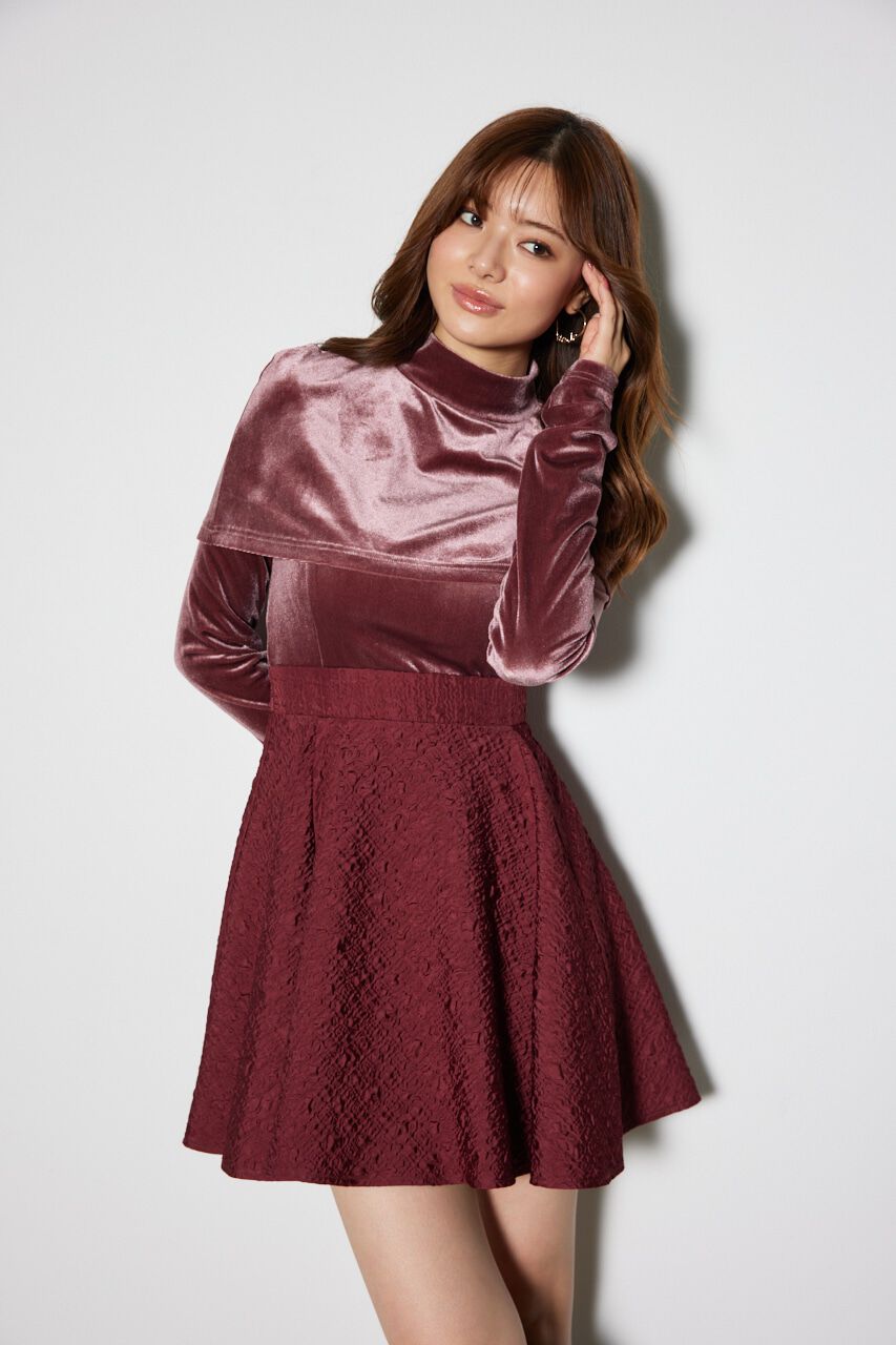 rienda「2WAYベロアフレアミニワンピース」|ワンピース|