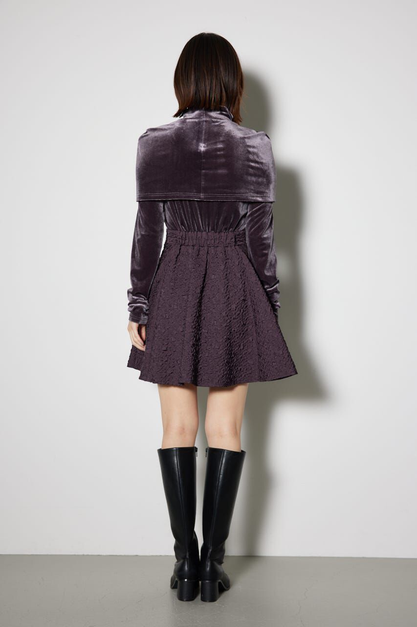 rienda「2WAYベロアフレアミニワンピース」|ワンピース|