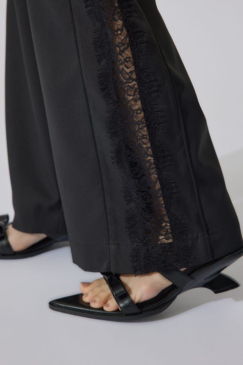 rienda「レースコンビジャストウエストストレートパンツ」|その他|