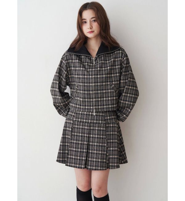 CALNAMUR「チェックニットソーブルゾン」|ブルゾン・スタジャン|