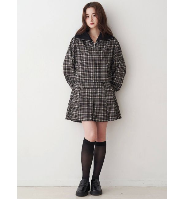 CALNAMUR「チェックニットソーブルゾン」|ブルゾン・スタジャン|